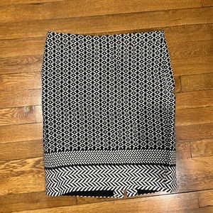J Crew Black and White Pencil Skirt